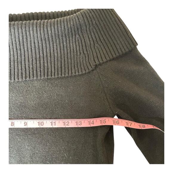 PrettyGarden Black Off-Shoulder Ribbed Sweater Top Cozy Date Night Minimal M - Picture 5 of 10